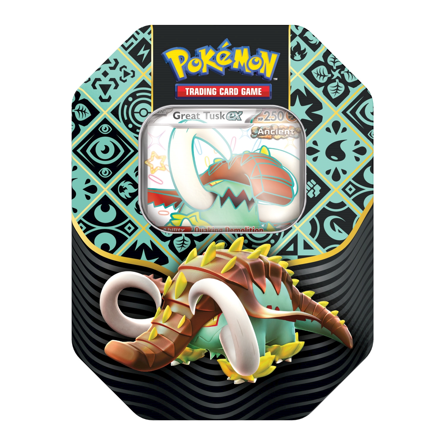 Pokémon TCG Pokemon TCG SV4.5 Scarlet & Violet Paldean Fates Tin Great Tusk ex DE Good
